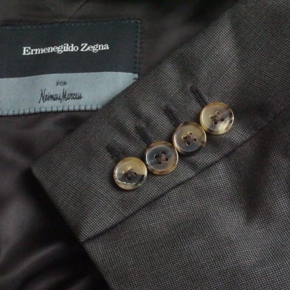 Ermenegildo Zegna Roma Brown 2 Pc Suit Jacket Pants Sz 40R